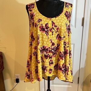 Style & Co. Yellow and Pink Floral Blouse